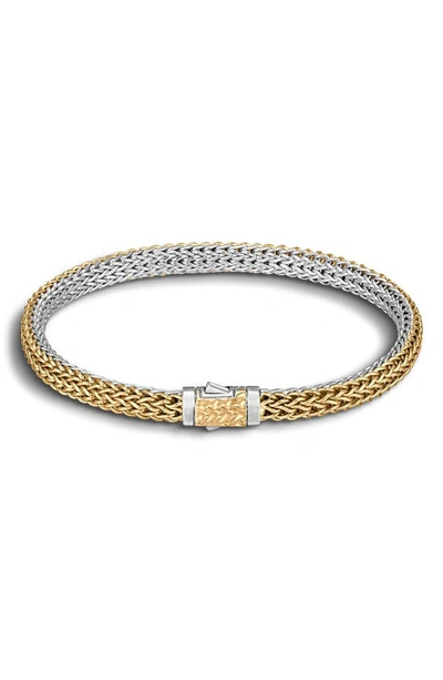 John Hardy Classic Chain Extra-small Reversible Silver & Gold Bracelet In Silver/ Gold