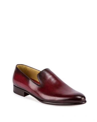 Berluti Leather Slip-on Dress Shoe, Red