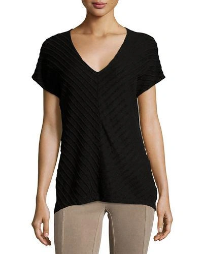 Xcvi Meli Zita Knit V-neck Top, Plus Size In Black