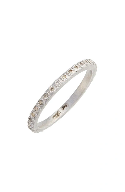 Armenta New World Silver Stackable Ring With Champagne Diamonds In White