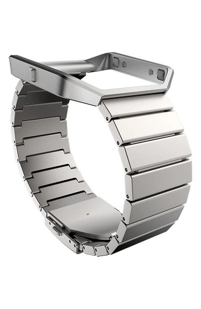 Fitbit 'blaze' Steel Link Accessory Band & Frame In Silver
