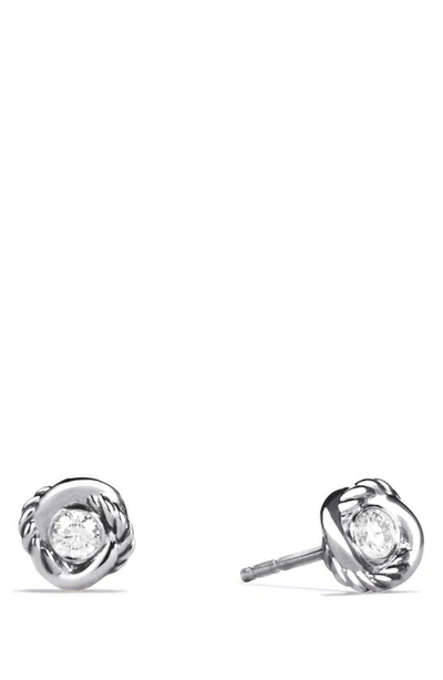 David Yurman Infinity Earrings With Diamonds In Silver
