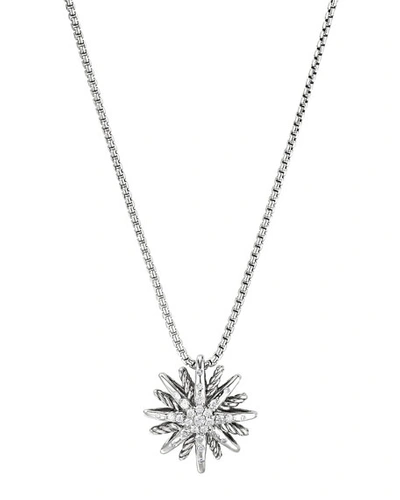 David Yurman Starburst Small Pendant With Diamonds On Chain In Pave Diamonds