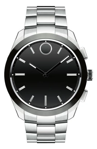 Movado Bold Connected Ii Stainless Steel Bracelet Watch In Silver