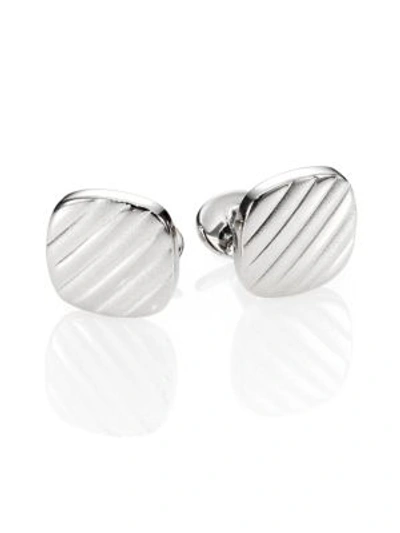 David Donahue Sterling Silver Diagonal Cushion Cufflinks