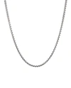 David Yurman Men's Box Chain Necklace In Darkened Stainless Steel, 2.7mm, 22"l In Silver