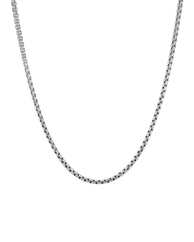 David Yurman Stainless Steel Small Box Chain Necklace, 18 In Silver