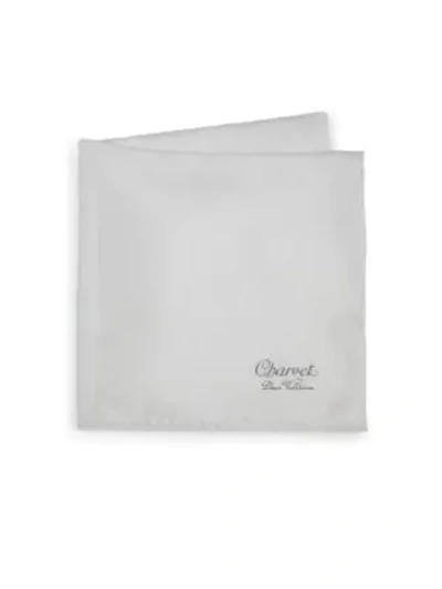 Charvet Silk Pocket Square In White