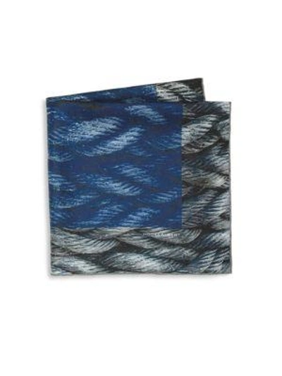 Hook + Albert Mystic Rope Sling Silk Pocket Square In Blue Shocked