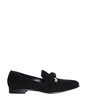 Giuseppe Zanotti Suede Loafers With Nappa Knot In Black | ModeSens