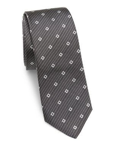 Hugo Boss Textured Silk Tie In Grey