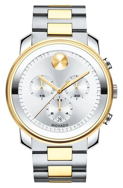 Movado Bold Chronograph Two-tone Stainless Steel Bracelet Watch In Silver/gold