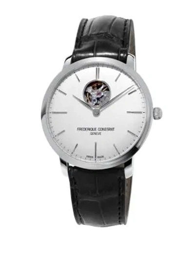 Frederique Constant Slimline Automatic Heart Beat Watch, 40mm In White/black