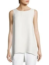 Lafayette 148 Ruthie Silk Blouse In Cloud