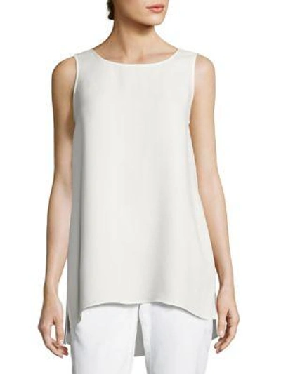 Lafayette 148 Ruthie Silk Blouse In Cloud