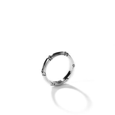 John Hardy Silver Bamboo Band Ring In Sterling Silver