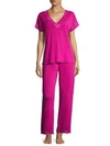 Natori Zen Floral Jersey Pajamas In Beets