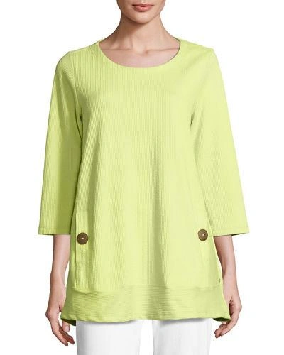 Neon Buddha Newport Lightweight Ribbed Top, Plus Size In Lime