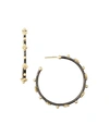 Armenta Diamond Cravelli Cross Small Hoop Earrings In Yellow/black