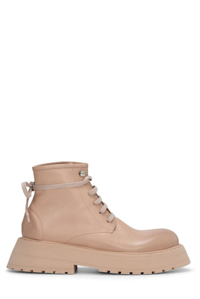 Marsèll Micarro Leather Combat Boots In Nude