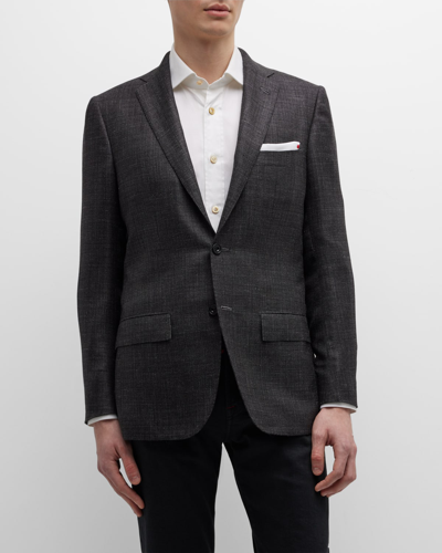 Kiton Jacket Cashmere In Dk Gray