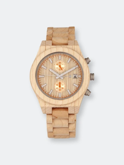 Earth Wood Castillo Bracelet Watch W/date In Brown