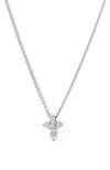 Roberto Coin 18k White Gold Small Cross Pendant Necklace With Diamonds, 16