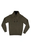 X-ray Shawl Collar Sweater In Olive