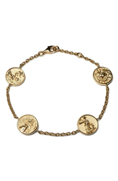 Awe Inspired Greek Goddess Coin Station Bracelet In Gold
