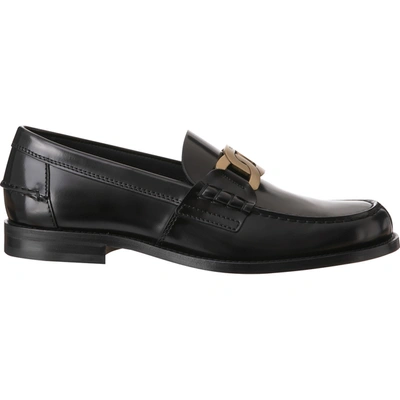 Tod's Men's Catena Anelli Met Doap Cuoio 26c Leather Loafers In Black