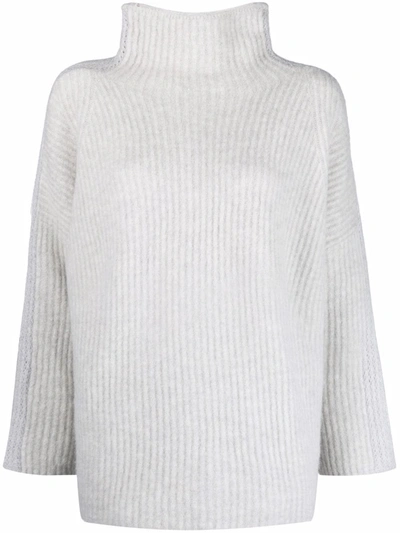 3.1 Phillip Lim Ribbed High-neck Jumper In Grey
