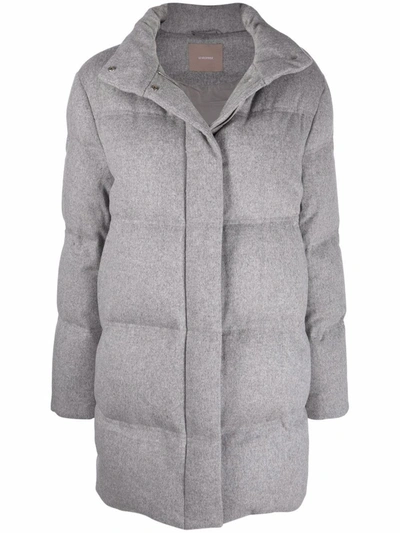 12 Storeez Oversized Wool Puffer Coat In Grey