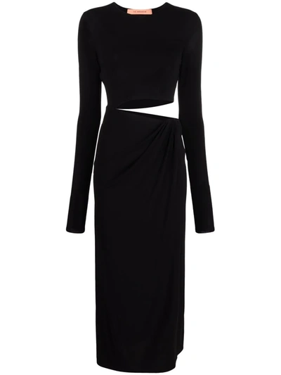 The Andamane Gia Cutout Stretch Jersey Midi Dress In Black