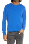 Frame Cotton Duofold Long Sleeve Cotton T-shirt In Reflex Blue