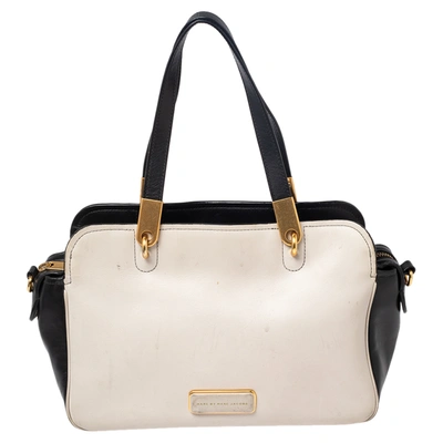 Pre-owned Marc By Marc Jacobs Black-beige Leather Ligero Satchel