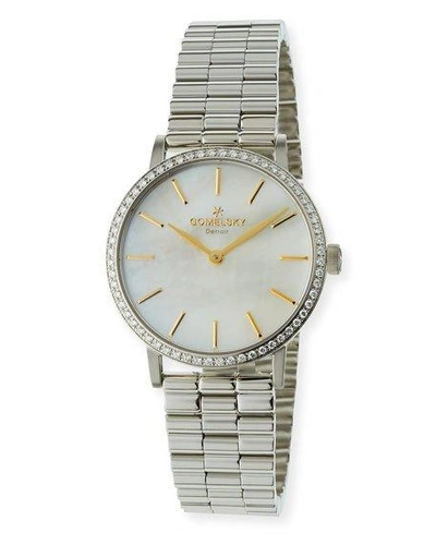 Gomelsky By Shinola The Agnes Bracelet Watch With Diamonds In Silver