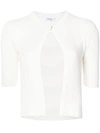 Akris Punto Short-sleeved Cropped Cardigan In Cream