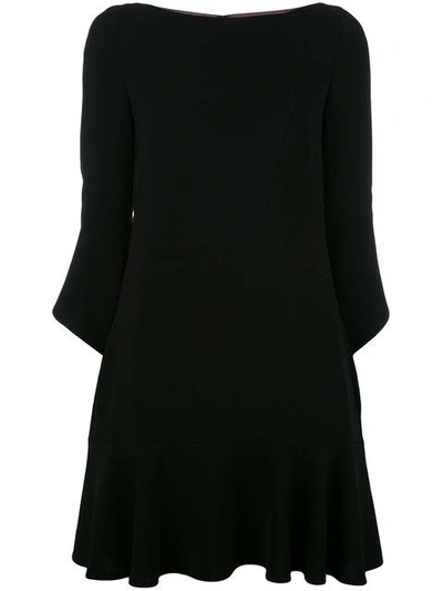 Talbot Runhof Nodality Boat Neck Dress In Black