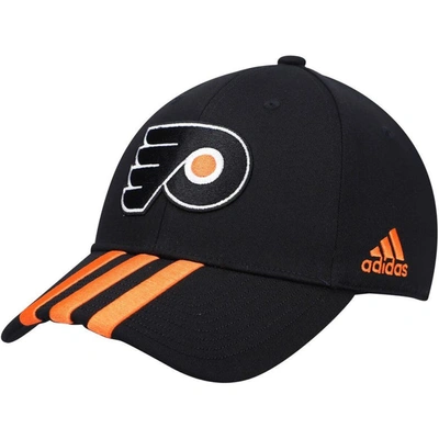 Adidas Originals Adidas Black Philadelphia Flyers Locker Room Three Stripe Adjustable Hat