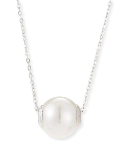 Majorica 12mm Simulated Pearl Pendant Necklace, Silver/white In White/silver