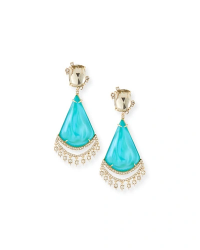 Alexis Bittar Crystal Lace Liquid Chandelier Earrings In Turquoise