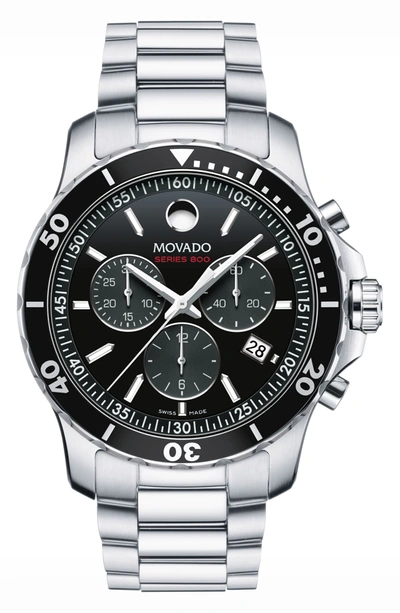 Movado 'series 800' Chronograph Bracelet Watch, 42mm In Silver