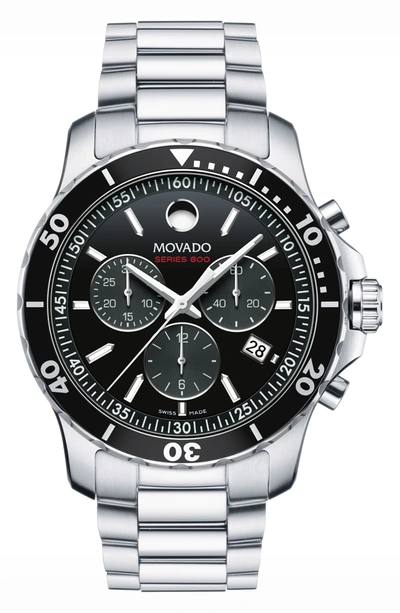 Movado 'series 800' Chronograph Bracelet Watch, 42mm In Gray/black