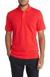 Hugo Boss Embroidered-logo Cotton Polo Shirt In Red