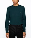 Hugo Boss Regular Fit Sweater In Extra Fine Merino In Light Green