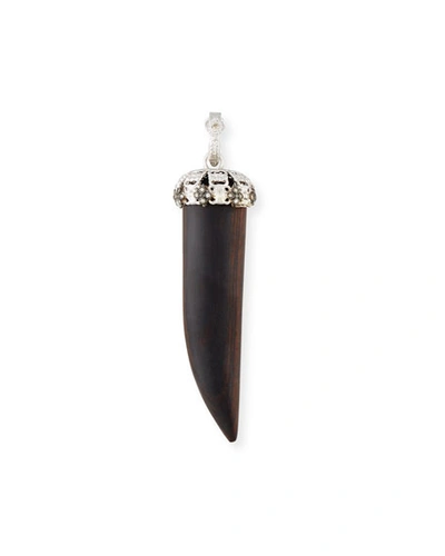 Armenta Ebony Horn Enhancer With Champagne Diamonds In Silver