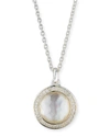 Ippolita Stella Lollipop Pendant Necklace In Mother-of-pearl Doublet With Diamonds In Sterling Silver, 16 In White/silver