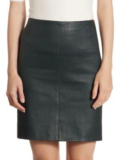 Akris Punto Jersey Leather Skirt In Forest