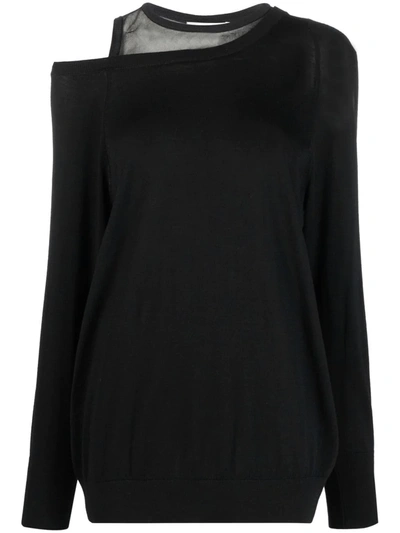 Dorothee Schumacher Off-the-shoulder Knitted Top In Black