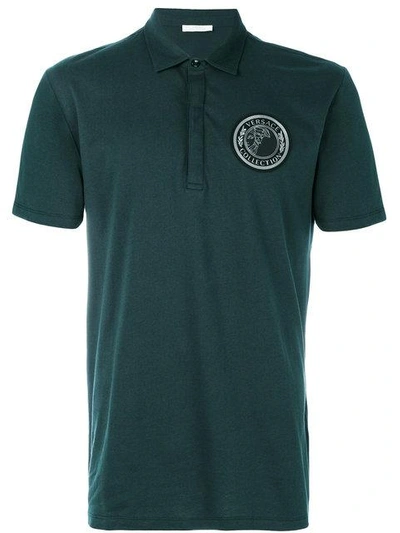 Versace Medusa Patch Polo Shirt In Jungle Green